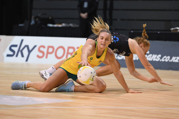Diamonds captain Liz Watson in action against New Zealand at the Constellation Cup in March. 