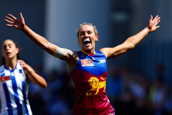 Orla O’Dwyer celebrates her goal.