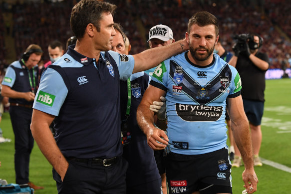 Brad Fittler and James Tedesco ... Will this be their final match in the sky blue?