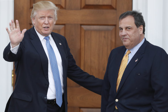 Donald Trump with former New Jersey governor Chris Christie in 2016.