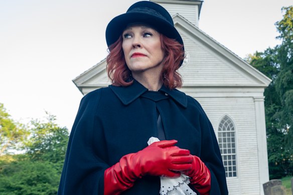 Catherine O'Hara em Beetlejuice 2024, Beetlejuice, dirigido por Tim Burton.