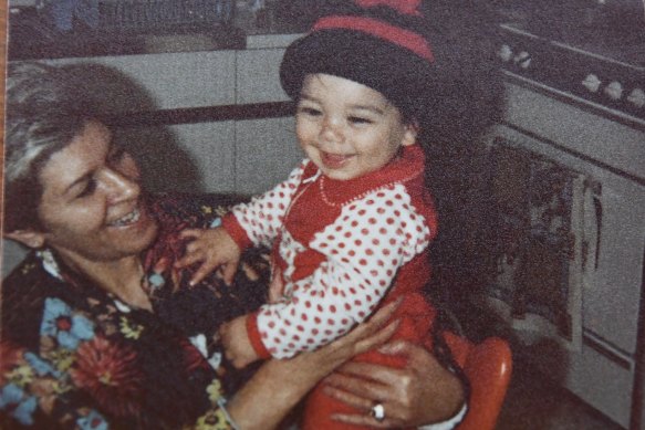 Hinda Preiss with her grandson Benjamin Preiss who is now an Age journalist.