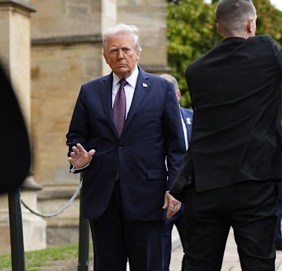 Donald Trump no Castelo de Windsor, no Reino Unido, na quarta -feira.