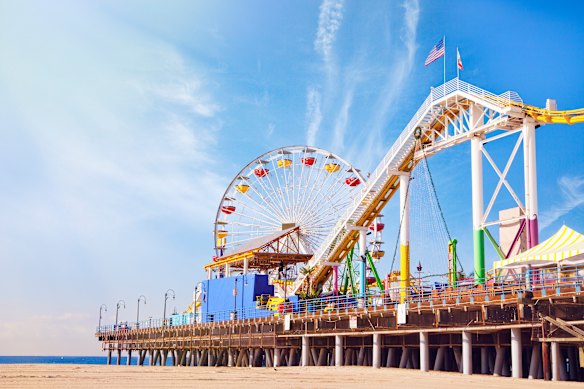 Santa Monica Beach and pier.