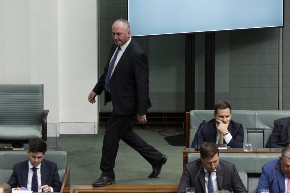 Barnaby Joyce in parliament on Tuesday.