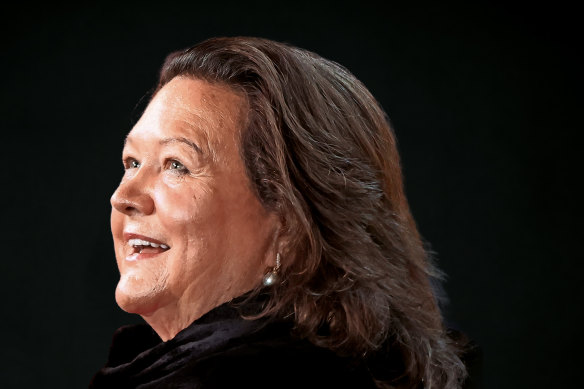 Gina Rinehart appeared at the No campaign’s victory party.