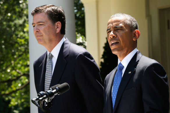 With Barack Obama. “I came to deeply respect him,” says Comey of his former boss.