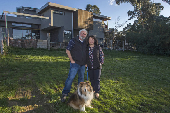 Bill and Helen Keramidas at their Mullum Creek home, east of Melbourne.