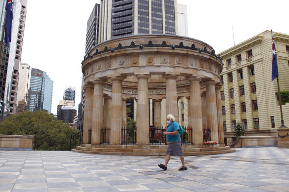 The city of Brisbane was a ghost town last year as Anzac Day marches and services were cancelled.