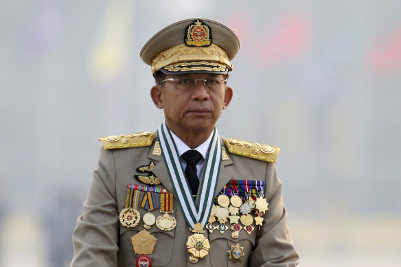 Coup leader General Min Aung Hlaing.