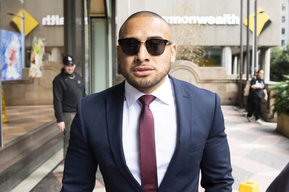 Former NRL player Jamil Hopoate, pictured outside court during an appearance in May, has been jailed for  cocaine supply.