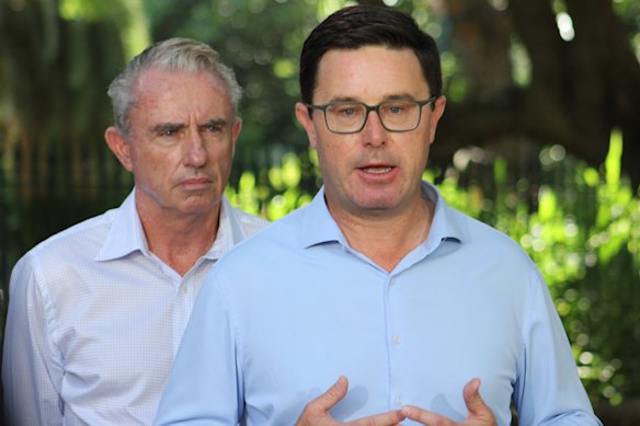 National championship leader David Littleproud is in Brisbane on Thursday morning.