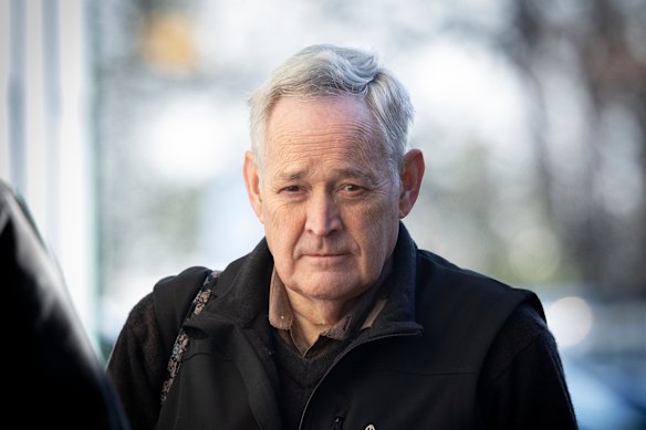 Ian Wilkinson, the sole surviving lunch guest, outside court on Monday.
