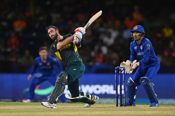 Glenn Maxwell threatened to win the game for Australia with the bat but was dismissed for 59 off 41 balls.