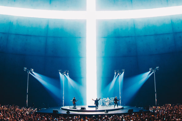 The Sphere opens ... U2 on stage in Las Vegas.