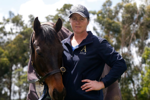 Kirsty Mcmahon in Warrnambool with her horse Waltzes. "I had a connection with Cat which is very rare."