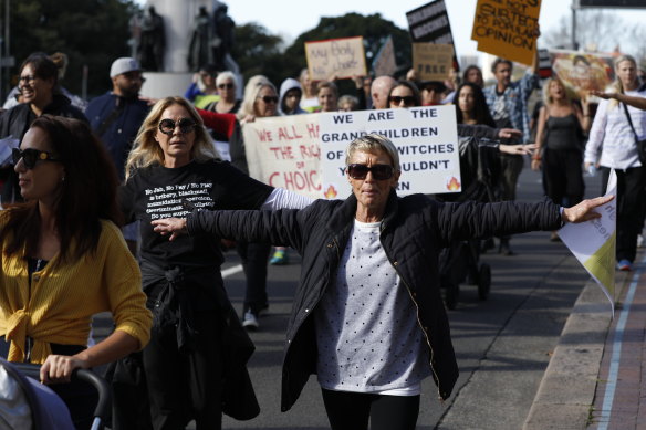 Protesters in Sydney's Hyde Park on Saturday