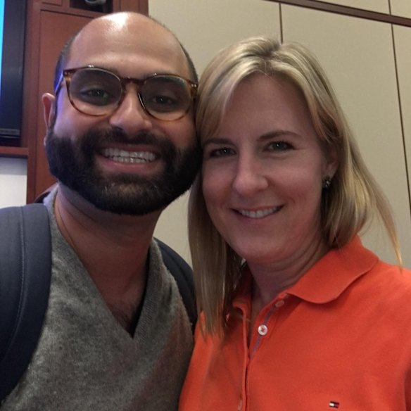 Sydney academic Vafa Ghazavi with his friend Melissa Hortman, the American Democratic politician who, along with her husband, was assassinated last weekend.