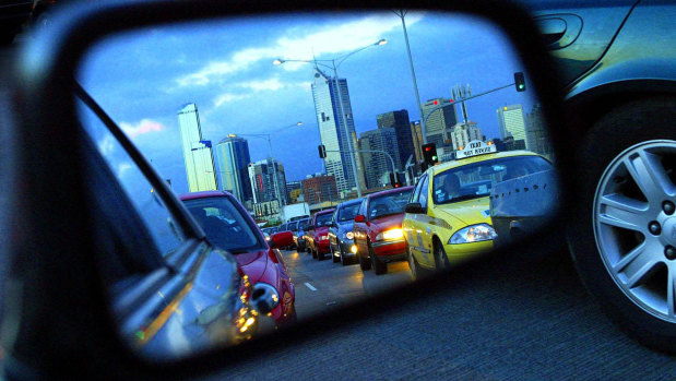 Commuter traffic in Melbourne. Seven out of 10 Australian commuters drive to work.