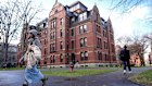 Students walking on the Harvard campus following Donald Trump’s ban on international students at Harvard.