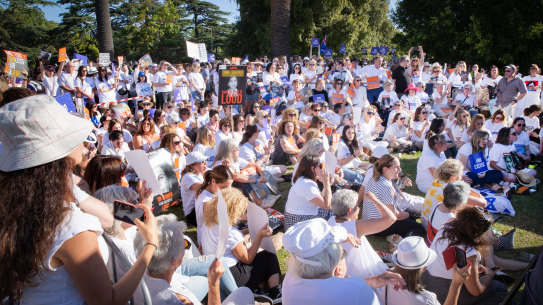 About 500 people gathered for the vigil in Elsternwick on Monday evening.