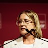 Premier Jacinta Allan speaking at last weekend’s Labor state conference.