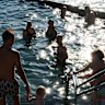 Swimmers cool off at Bronte Baths on Friday.