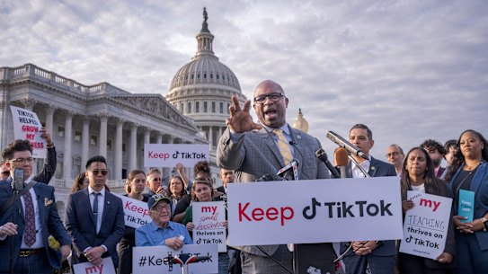 A rally in support of TikTok in Washington DC