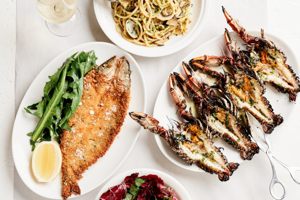Totti’s Lorne showcases local catch, such as crumbed King George whiting.
