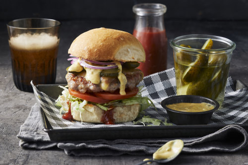 Can’t decide between a sausage and a burger at a barbecue? Why not have both?