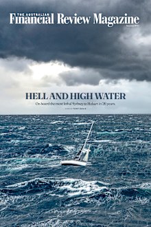 Approaching Storm Bay near the mouth of the River Derwent during the 2023 Rolex Sydney Hobart Yacht Race.