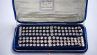 A pair of diamond bracelets once owned by Marie Antoinette of France, in silver and yellow gold, circa 1776, during a preview at the Christie’s, in Geneva, Switzerland.