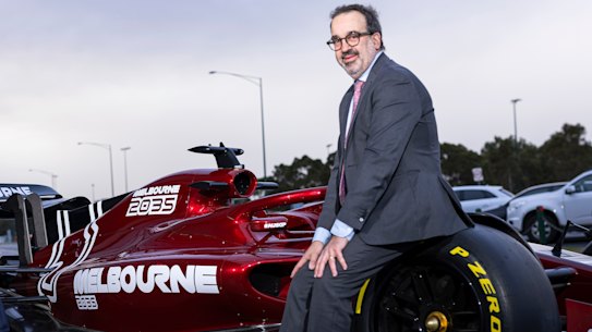 Australian Grand Prix chief executive Andrew Westacott (left) and Martin Pakula earlier this month after he secured the future of F1 at Albert Park until 2035.