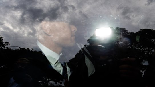 D-Day: Israel Folau arrives at Rugby Australia headquarters on Saturday.