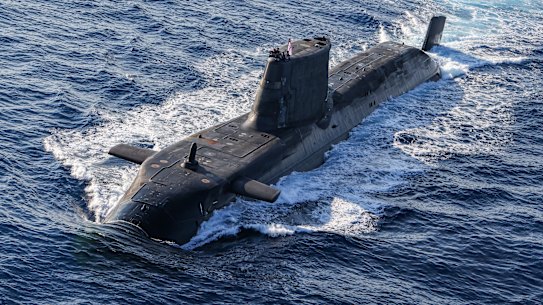 A British Astute class, nuclear-powered submarine.