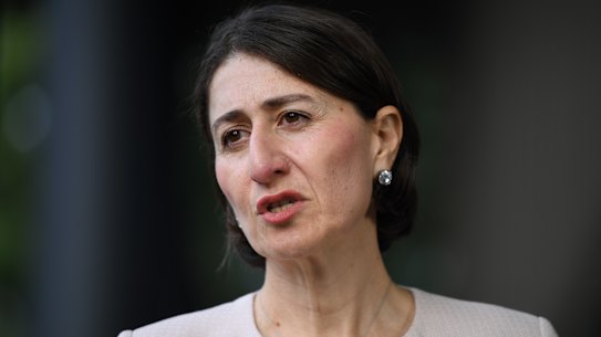 NSW Premier Gladys Berejiklian providing an update on COVID-19 on Thursday morning. 
