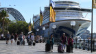 Passengers leave the Ruby Princess at Circular Quay in Sydney on Thursday March 19.
