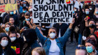 Protesters at the Black Lives Matter rally in Sydney on Saturday.