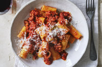 Danielle Alvarez’s rigatoni with sausage, red wine and tomato ragu.