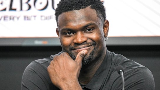 New Orleans Pelicans superstar Zion Williamson in Melbourne on Wednesday.