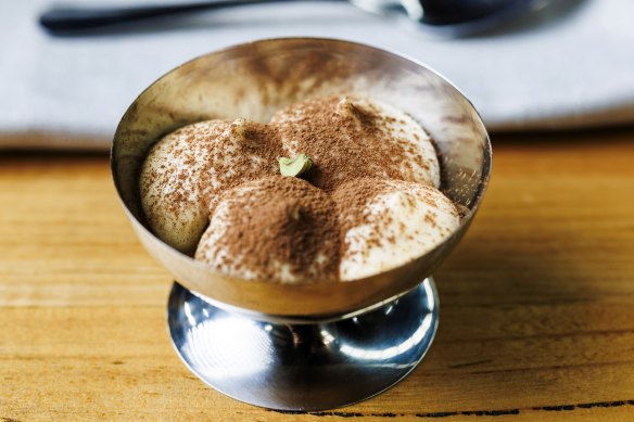Tahini is a subtle flavouring in the tiramisu.