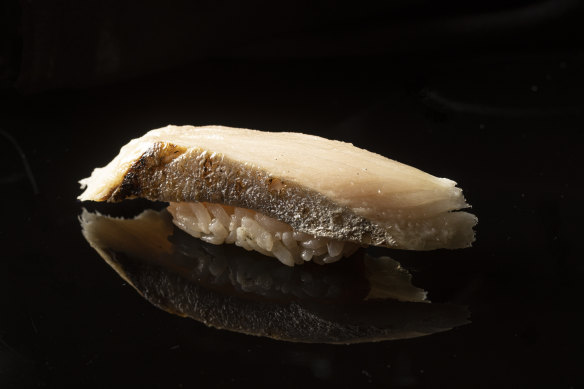 Mackerel nigiri.