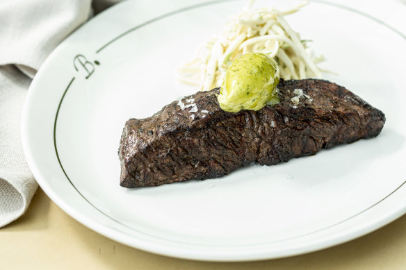 Flat iron steak with “Beverly butter”.