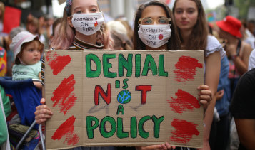 Student activists from School Strike for Climate Australia at a Sydney protest in November.