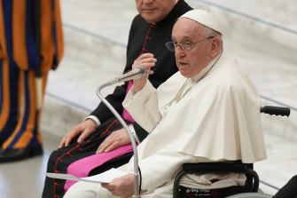 Pope Francis at an audience at the Vatican on Saturday, May 21.