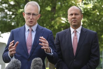 Federal Cities Minister Paul Fletcher (left) – pictured with Treasurer Josh Frydenberg – says the list of proposed SEQ City Deal projects has not been finalised.