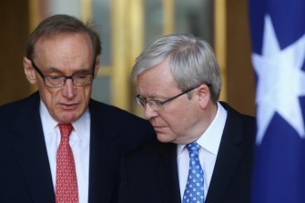 Kevin Rudd, with then foreign minister Bob Carr in 2013.