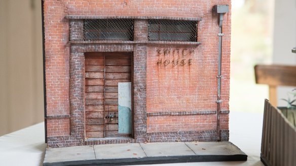The model of a long defunct, still standing  electrical substation in Seddon.