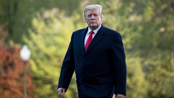 Preserving his constitutional authority: US President Donald Trump arrives at the White House on Tuesday.