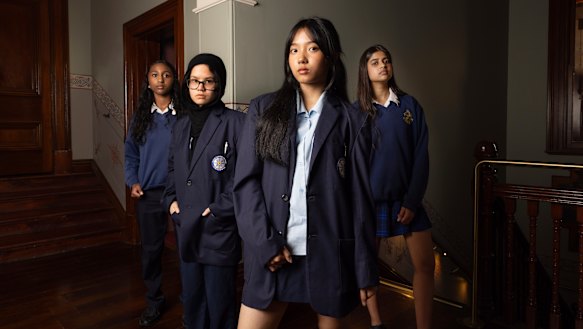 Western Sydney students Shruthi Kuppusamy, Sakina Adeli, Mikaela Barnes and Akankhita Chaudhuri are working to reduce heat in their schools.